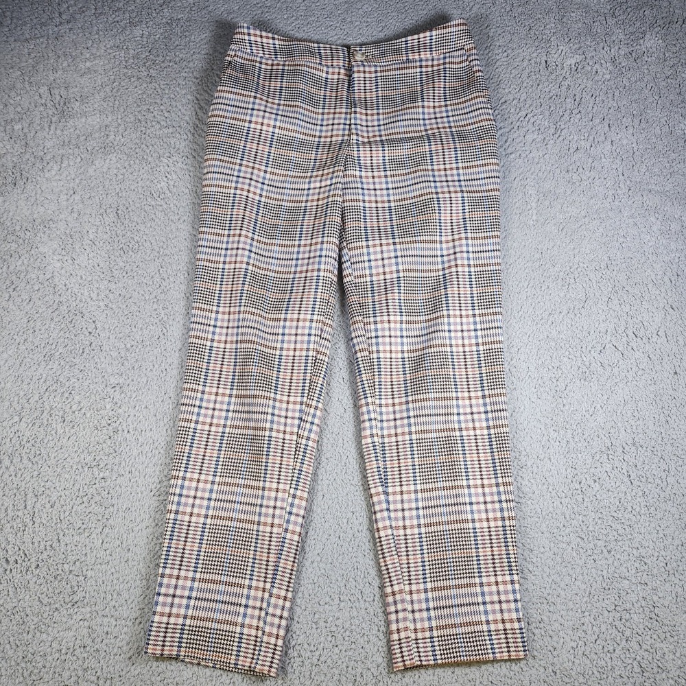 Anthropologie Malcolm Trousers Womens 4 Tapered Ankle Houndstooth Plaid